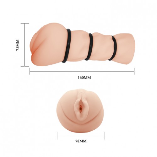 Мастурбатор вагина с утягивающими кольцами Crazy Bull Pocket Pussy 3D