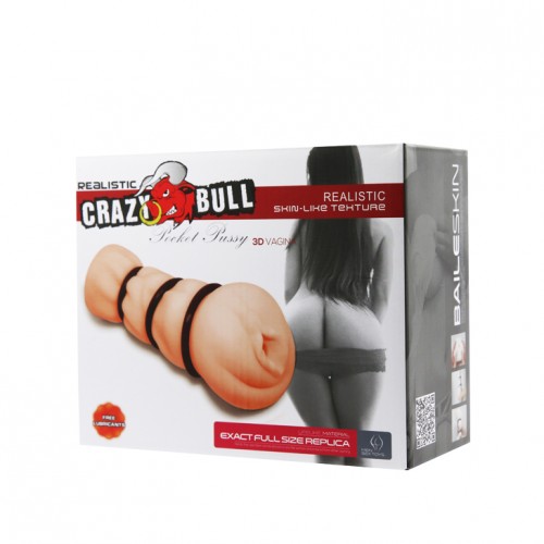 Мастурбатор вагина с утягивающими кольцами Crazy Bull Pocket Pussy 3D