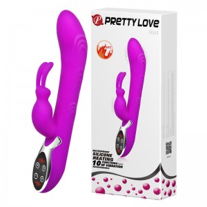 Вибратор со стимулятором клитора и подогревом Pretty Love Hot