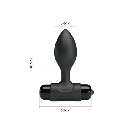 Черная анальная втулка с вибрацией Vibra Butt Plug