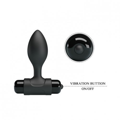 Черная анальная втулка с вибрацией Vibra Butt Plug