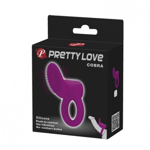Вибро-кольцо с клиторальным стимулятором Pretty Love Cobra