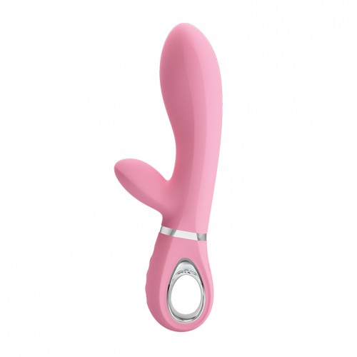 Розовый вибратор с клиторальной стимуляцией Thomas