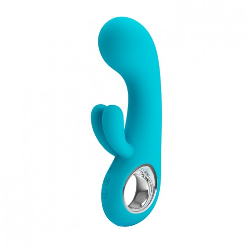 Перезаряжаемый вибратор Pretty Love Chris голубой с клиторальной стимуляцией