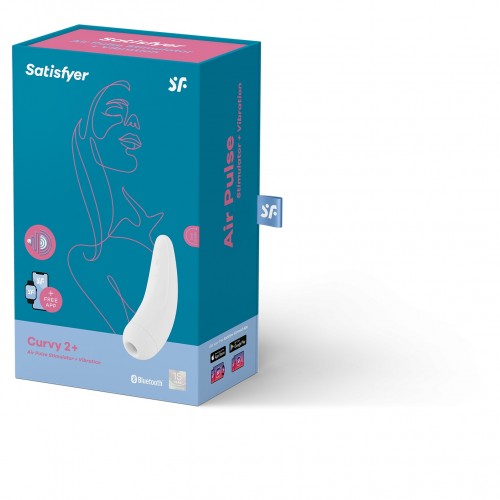 Вакуумно-волновой стимулятор Satisfyer Curvy 2+ White с дистанционном управлением