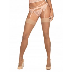 Чулки классические бежевые под пояс L/XL