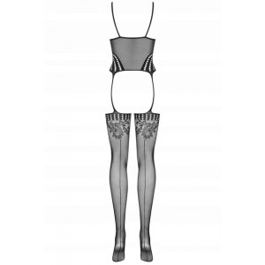 Черный боди-комбинезон F233 S/L (иной угол)