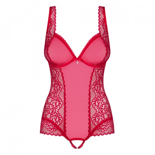 Эротичное красное боди с доступом S/M