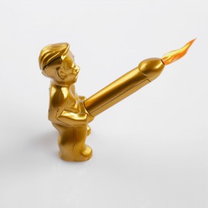 Зажигалка "Женское счастье" с кремнием, золотая (иной угол)