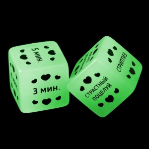Кубики неоновые «50 оттенков страсти. Время любви», 2 шт (иной угол)