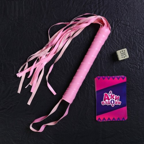 Эротический набор «Ахи-вздохи», плетка, кубик, фанты