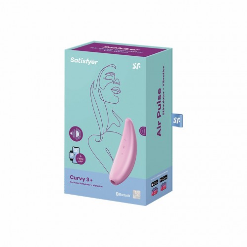 Вакуумно-волновой стимулятор Satisfyer Satisfyer Curvy 3+ с дистанционном управлением розовый