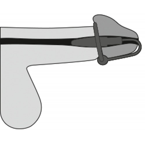 Уретральный плаг с силиконовым кольцом под головку Penis Plug 