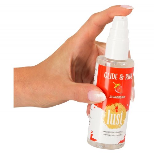 Смазка на водной основе с ароматом клубники Lust Glide and Ride Strawberry 100 мл