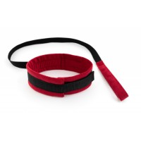 Ошейник с поводком красный My rules																																																											