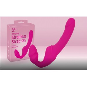 Страпон женский безремневой с вибрацией розовый You2Toys Vibrating Strapless Strap-On Double Teaser, розовый