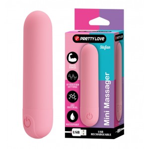 Мини-вибратор Pretty Love Stefan 8 см перезаряжаемый, 10 функций вибраций, Китай