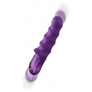 Пульсатор Fun Factory STRONIC Surf c рельефом для стимуляции зоны G и толчками вперед-назад, силикон, фиолетовый, 20,5 см, Германия (иной угол)
