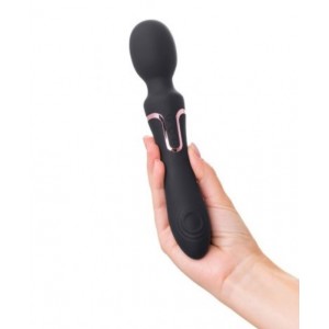 МЯГКАЯ ВАКУУМНАЯ УПАКОВКА Двухсторонний вибратор WANAME D-SPLASH  Surge, Силикон, Чёрный, 23 см